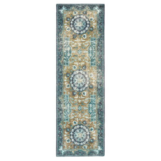 Jaipur Living Kai Modify KAI05 Teal/Olive Area Rug Runner Image