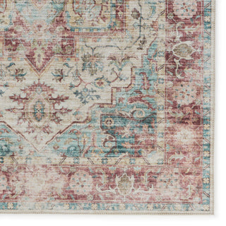 Jaipur Living Kalesi Vandran KLS10 Dark Red/Teal Machine Washable Area Rug by Label J Detail Image