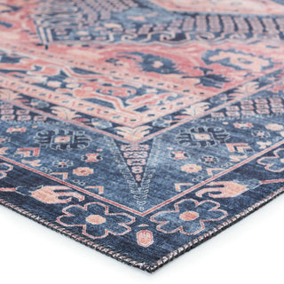 Jaipur Living Keyara By Issa KNC02 Dark Blue/Pink Area Rug Nikki Chu Corner Image