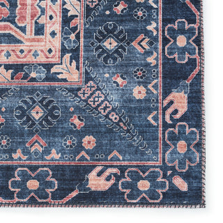 Jaipur Living Keyara By Issa KNC02 Dark Blue/Pink Area Rug Nikki Chu Detail Image