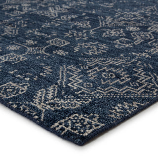 Jaipur Living Liberty Azuma LIB10 Dark Blue/Light Gray Area Rug Corner Image