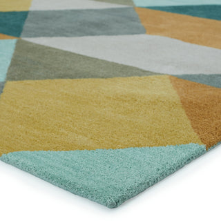 Jaipur Living En Casa Ojo LST16 Gold/Teal Area Rug by Luli Sanchez Corner Image