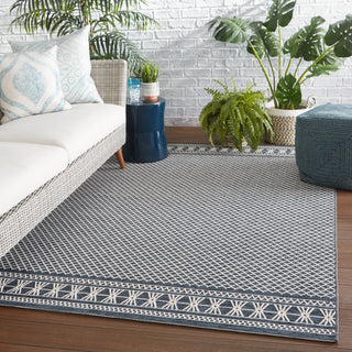 Jaipur Living Marina Vella MAR02 Dark Blue/Cream Area Rug Lifestyle Image Feature