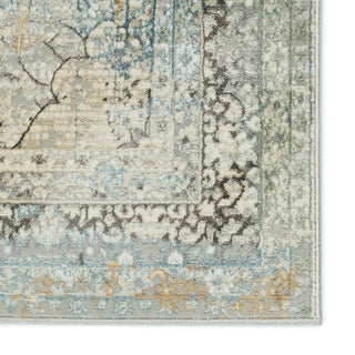 Jaipur Living Melo Thayer MEL04 Green/Light Gray Area Rug by Vibe Detail Image