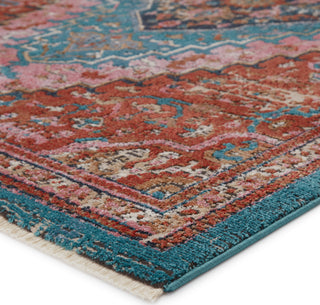 Jaipur Living Myriad Marielle MYD15 Rust/Teal Area Rug Corner Image