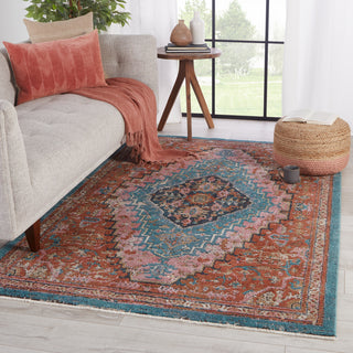 Jaipur Living Myriad Marielle MYD15 Rust/Teal Area Rug Lifestyle Image Feature