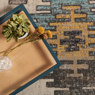 Jaipur Living Polaris Dez POL17 Blue/Yellow Area Rug Lifestyle Image
