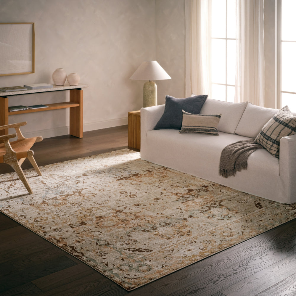 Jaipur Living Patterned Silence Xaviera PSE03 Gray / Multicolor Area Rug Room Scene Feature