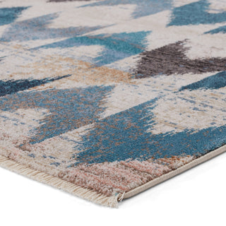 Jaipur Living Sanaa By Nikki Chu Zevi SBC06 Blue/Beige Area Rug Corner Image