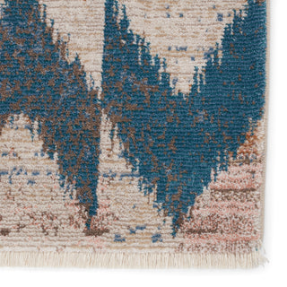 Jaipur Living Sanaa By Nikki Chu Zevi SBC06 Blue/Beige Area Rug Detail Image
