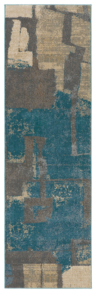 Jaipur Living Sanaa By Nikki Chu Lehana SBC12 Blue/Gray Area Rug Runner Image