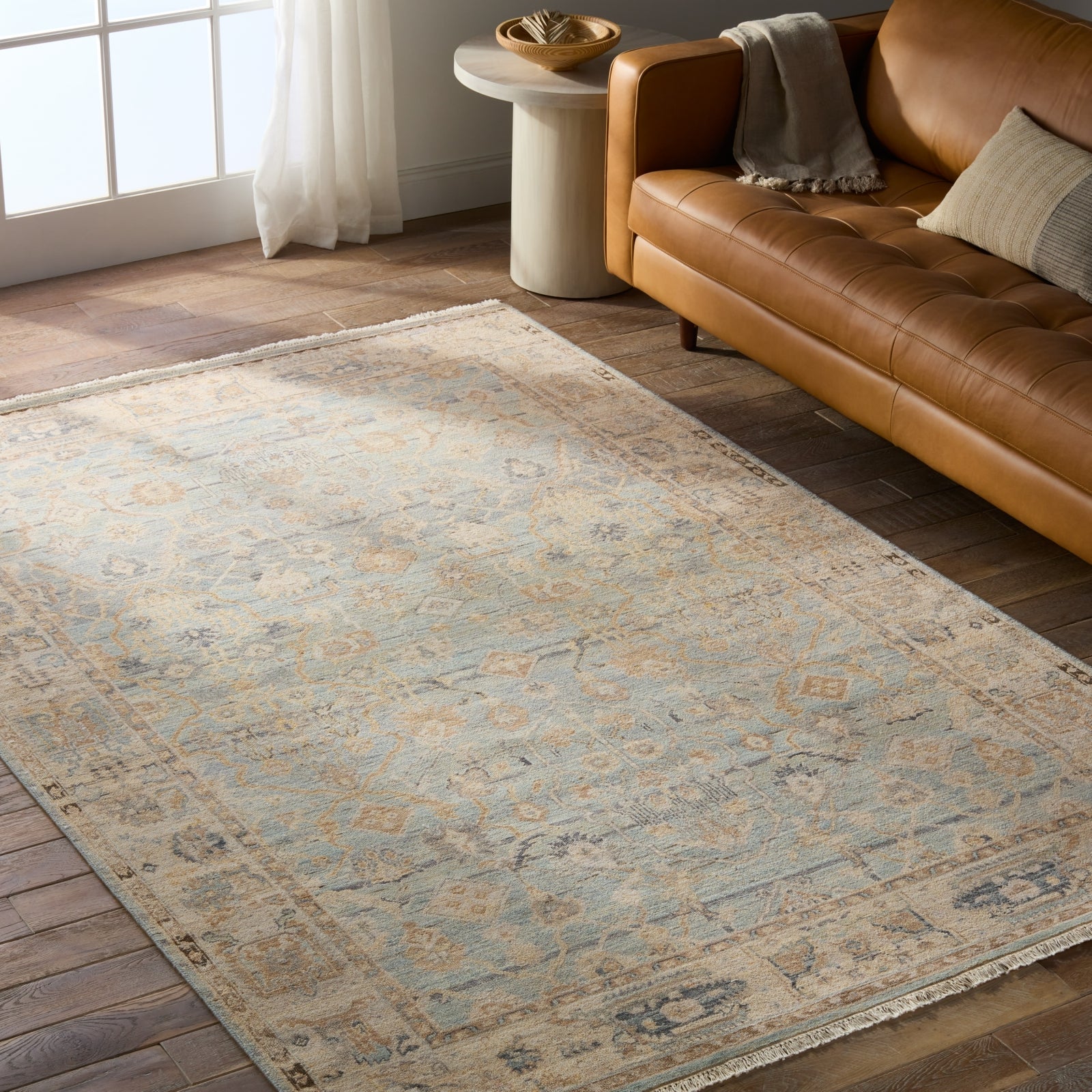 Jaipur Living Someplace In Time Resonant SPT05 Light Blue/Beige Area Rug Lifestyle Image Feature