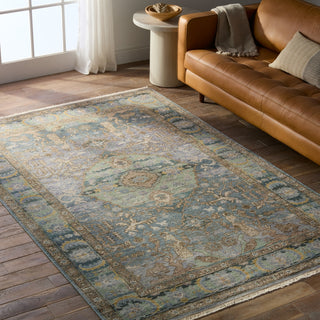 Jaipur Living Someplace In Time Pendulum SPT13 Blue/Gold Area Rug Lifestyle Image Feature