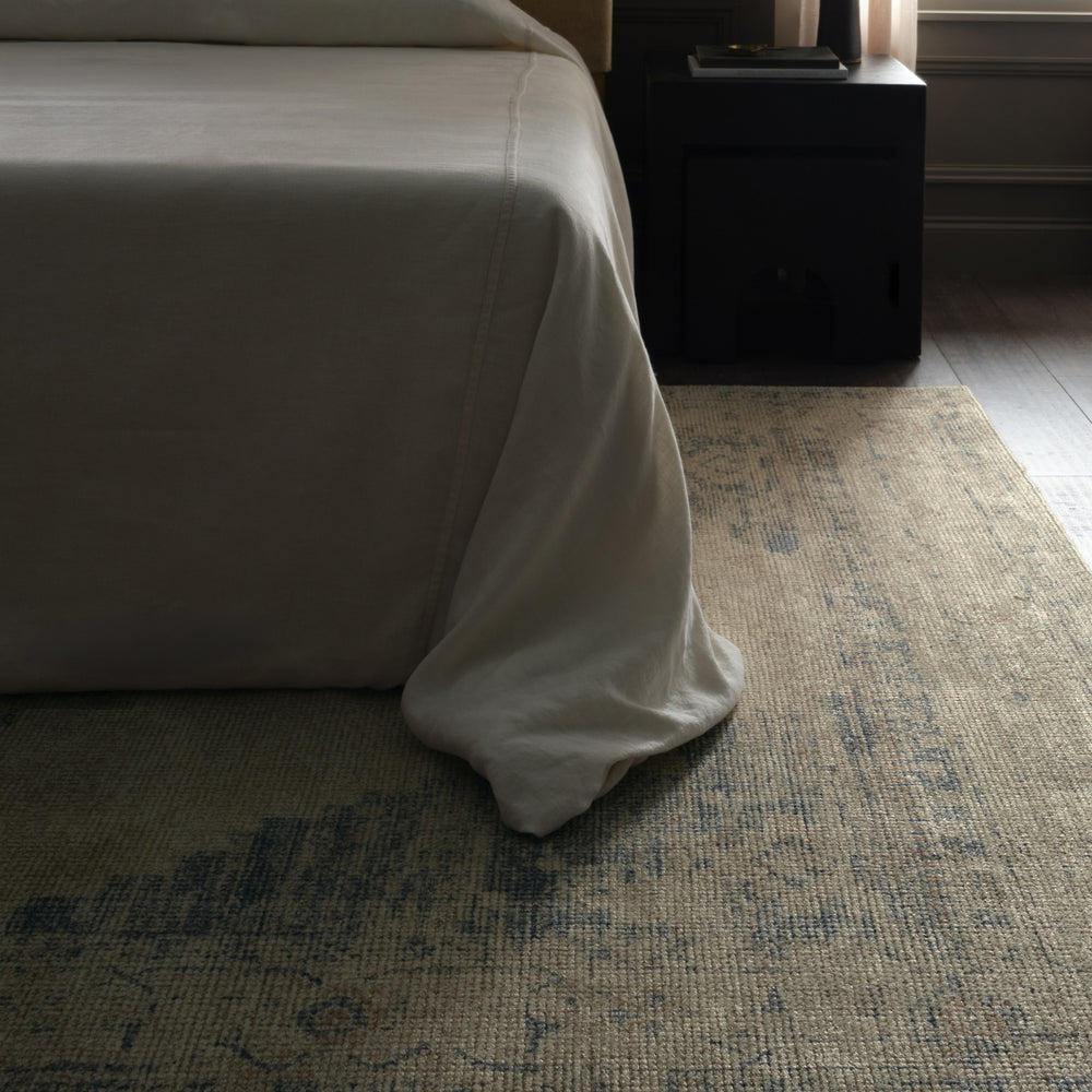 Jaipur Living Tesorino By House Sprucing Marito TRN02 Beige / Blue Area Rug Lifestyle Image Feature