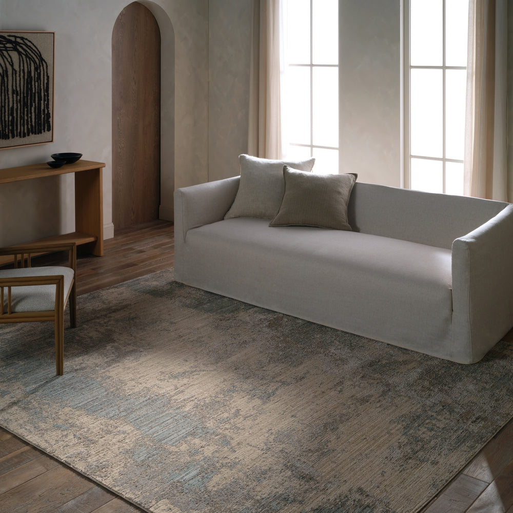 Jaipur Living Zein Keya ZEI04 Tan/Blue Area Rug Lifestyle Image Feature