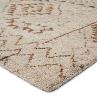 Jaipur Living Zuri Zamunda ZUI05 Cream/Brown Area Rug Corner Image