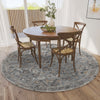 Dalyn Jericho JC4 Silver Area Rug Round Lifestyle Image Feature