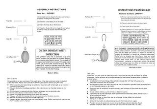 Surya Jericho JHO-001 Gray Lamp Assembly
