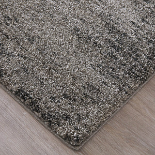 Feizy Jameson 39R8F Gray/Black Area Rug Corner Image with Rug Pad
