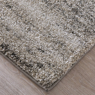 Feizy Jameson 39R8F Gray/Ivory Area Rug Corner Image with Rug Pad
