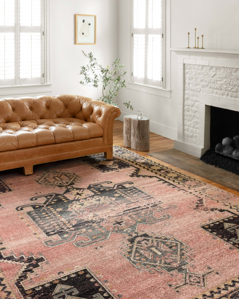 Loloi Jocelyn JOC-06 Rose/Rose Area Rug Lifestyle Image Feature