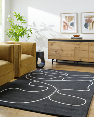 Surya JSW-1008 Black Area Rug by Jason Wu Room Scene Feature