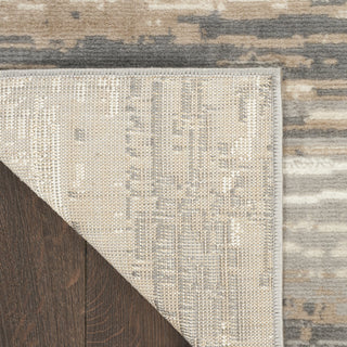 Nourison Jubilant JUB04 Grey Beige Area Rug Corner Image
