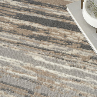 Nourison Jubilant JUB04 Grey Beige Area Rug Corner Image