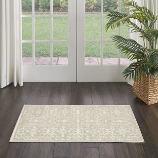 Nourison Jubilant JUB06 Ivory Beige Area Rug Corner Image