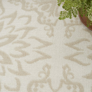 Nourison Jubilant JUB06 Ivory Beige Area Rug Corner Image