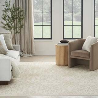 Nourison Jubilant JUB06 Ivory Beige Area Rug Room Image Feature