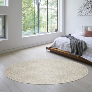 Nourison Jubilant JUB06 Ivory Beige Area Rug Corner Image