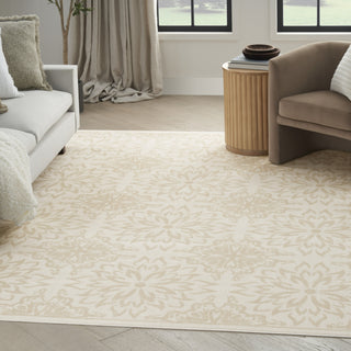 Nourison Jubilant JUB06 Ivory Beige Area Rug Corner Image