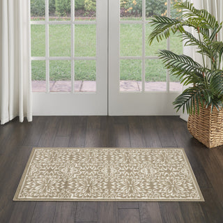 Nourison Jubilant JUB06 Taupe Area Rug Corner Image