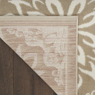 Nourison Jubilant JUB06 Taupe Area Rug Corner Image
