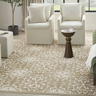 Nourison Jubilant JUB06 Taupe Area Rug Corner Image