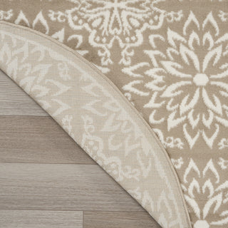 Nourison Jubilant JUB06 Taupe Area Rug Corner Image