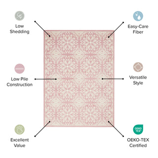 Nourison Jubilant JUB06 Ivory/Pink Area Rug 