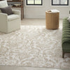 Nourison Jubilant JUB09 Ivory Beige Area Rug Corner Image