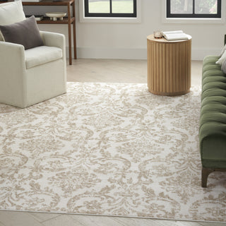 Nourison Jubilant JUB09 Ivory Beige Area Rug Corner Image