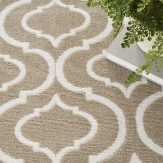 Nourison Jubilant JUB19 Taupe Area Rug Corner Image