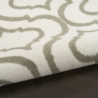 Nourison Jubilant JUB19 Ivory Green Area Rug Corner Image
