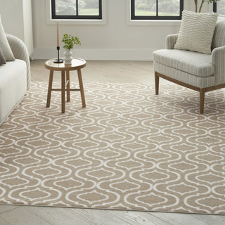 Nourison Jubilant JUB19 Taupe Area Rug Corner Image