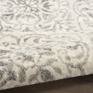 Nourison Jubilant JUB21 Ivory Grey Area Rug Corner Image