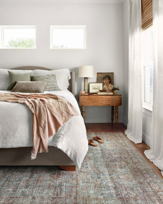 Chris Loves Julia x Loloi Jules JUL-05 Lagoon/Brick Area Rug Lifestyle Image Feature