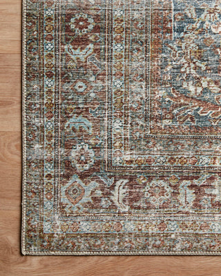 Chris Loves Julia x Loloi Jules JUL-05 Lagoon/Brick Area Rug Corner Image