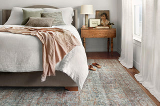Chris Loves Julia x Loloi Jules JUL-05 Lagoon/Brick Area Rug Lifestyle Image Feature
