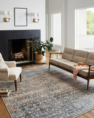 Chris Loves Julia x Loloi Jules JUL-06 Denim/Spice Area Rug Lifestyle Image Feature