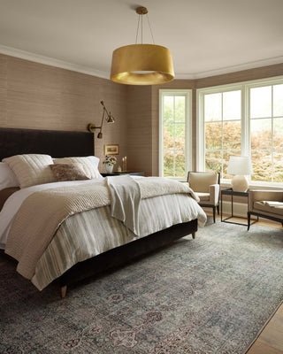Chris Loves Julia x Loloi Jules JUL-08 Emerald/Antique Ivory Area Rug Lifestyle Image Feature