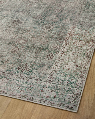 Chris Loves Julia x Loloi Jules JUL-08 Emerald/Antique Ivory Area Rug Angle Image